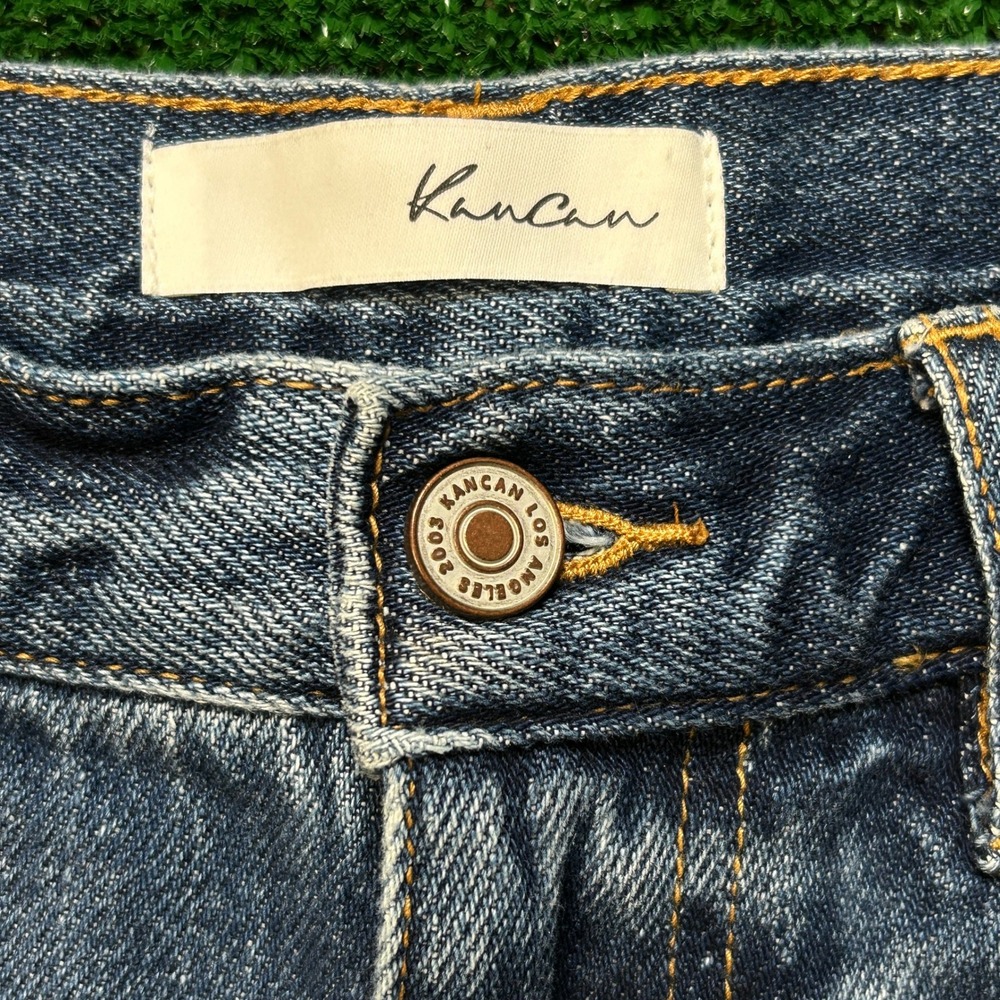 KanCan Denim Shorts High Waisted Cuffed Hem Medium Wash Blue Size 3 / 25 - Picture 3 of 9